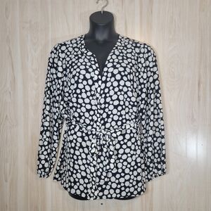 Lane Bryant Polka Dot Women's Top - Black and White Sz 20